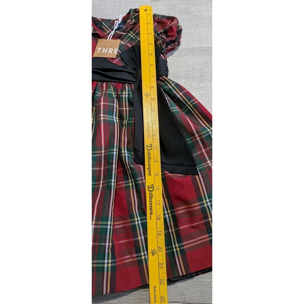 Ralph Lauren Tartan Plaid Bow Sash Holiday Party Dress Toddler Girls 24M Red NWT - Picture 8 of 9
